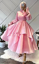 Pamuk Model Pembe Kadın Abiye