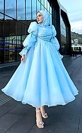 Barbi Mavi Kloş Elbise