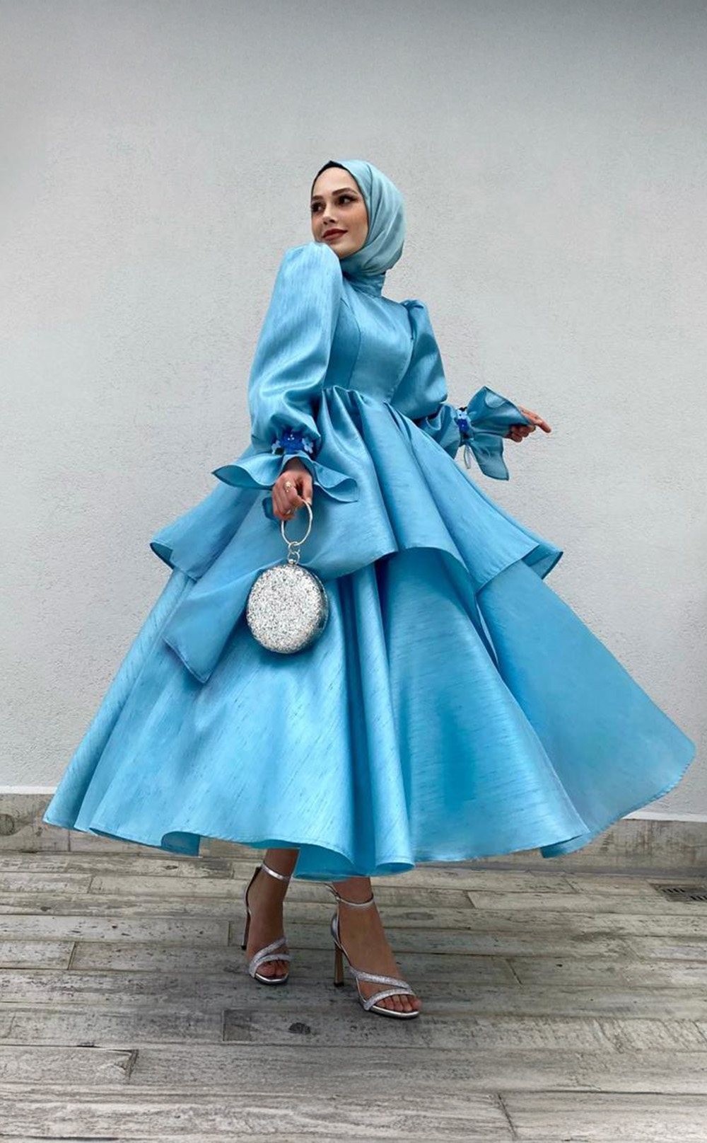 Pamuk Model Mavi Kadın Abiye